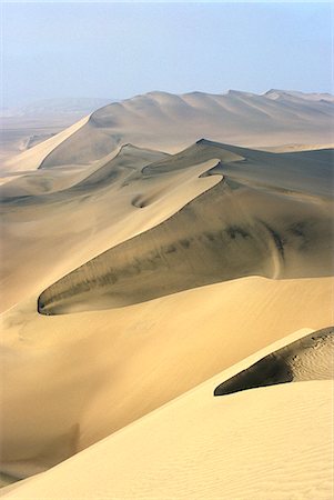 desert ripples scenes - Sand dunes stretch into the distance,in the coastal desert bordering Ica,in southern Peru Stock Photo - Rights-Managed, Code: 862-03360545