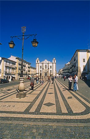 Portugal,Alentejo,Evora. Praca do Giraldo,the main plaza in the centre of Evora. Evora is included in UNESCO's World Heritage list. Foto de stock - Direito Controlado, Número: 862-03360973