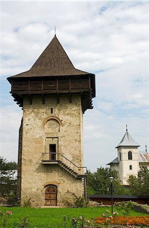 simsearch:862-03360982,k - Romania,Moldova,Gura Humorului. The Tower in the grounds of the Humor Monastery. Stock Photo - Rights-Managed, Code: 862-03360996