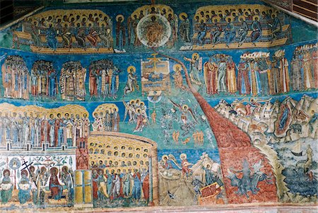 roumanie - Romania,Moldova,Gura Humorului. Detail from a wall of the painted Voronet Monastery. Stock Photo - Rights-Managed, Code: 862-03360998