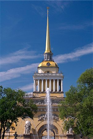 Russia,St Petersburg. Spire of the Admiralty Building. Foto de stock - Con derechos protegidos, Código: 862-03361022