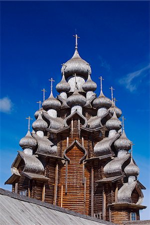 Russia,Karelia,Lake Onega,Kizhi Island. Roof of the Church of the Transfiguration. Foto de stock - Con derechos protegidos, Código: 862-03361034