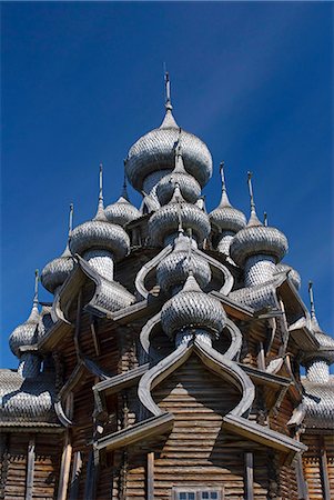 Russia,Karelia,Lake Onega,Kizhi Island. Roof of the Church of the Transfiguration. Stock Photo - Rights-Managed, Code: 862-03361037