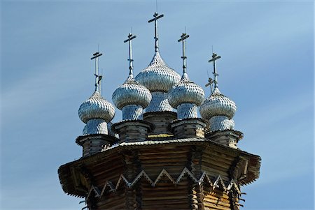 Russia,Karelia,Lake Onega,Kizhi Island. The roof of the Church of Prophet of Mother of God. Foto de stock - Con derechos protegidos, Código: 862-03361033