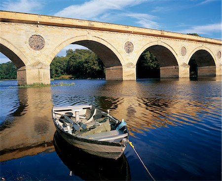 fishing boats scotland - Coldstream Bridge marks the border between Scotland and England. Stock Photo - Rights-Managed, Code: 862-03361474