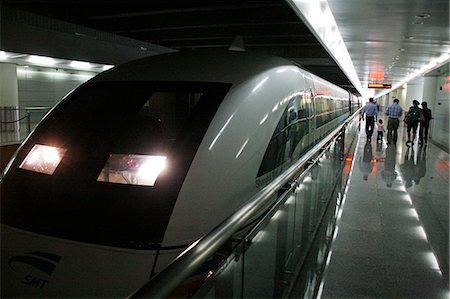 China,Shanghai. Maglev Train in Shanghai Pudong Airport Stock Photo - Rights-Managed, Code: 862-03436999