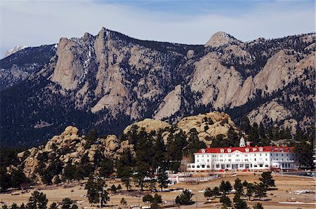 simsearch:862-03437452,k - USA,Colorado,The Stanley Hotel in Rocky Mountains National Park. The hotel inspired Steven King's The Shining,room 217 is where most of the book was written Foto de stock - Con derechos protegidos, Código: 862-03437566