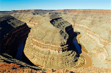 simsearch:862-03437602,k - USA Utah Gooseneck State Park Lookout on the San Juan River,this entrenched meander winds its way 6 miles while only travelling 1 mile as the crow flies Stock Photo - Rights-Managed, Code: 862-03437618