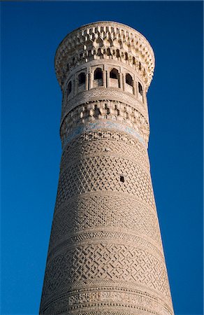 Le Kalyan Minaret, qui aurait été impressionné de Gengis Khan Photographie de stock - Rights-Managed, Code: 862-03437648