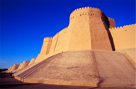 The West Walls and the West Gate of the Ichan Kala,the old inner city. Stock Photo - Rights-Managed, Code: 862-03437660