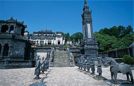Vietnam,Thua Thien-Hue Province,Hue. The Honour Courtyard at the Tomb of Emperor Khai Dinh. Stock Photo - Rights-Managed, Code: 862-03437721