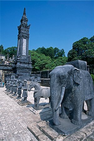Vietnam,Thua Thien-Hue Province,Hue. The Honour Courtyard at the Tomb of Emperor Khai Dinh. Stock Photo - Rights-Managed, Code: 862-03437722