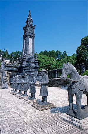 Vietnam,Thua Thien-Hue Province,Hue. The Honour Courtyard at the Tomb of Emperor Khai Dinh. Stock Photo - Rights-Managed, Code: 862-03437723