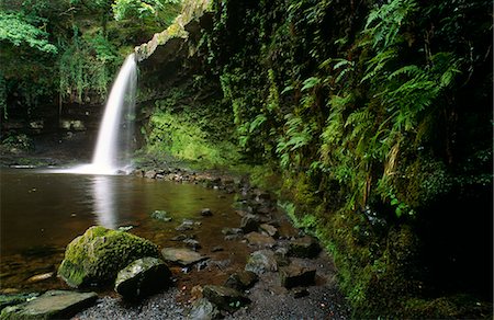 delle - Wales,Powys. Sgwd Gwladus,a waterfall on Neath River,Ystradfellte,Brecon Beacons National Park. Stock Photo - Rights-Managed, Code: 862-03437740