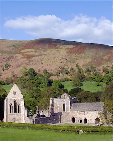 simsearch:862-03361486,k - Wales,Denbighshire,Llangollen. The striking remains of Valle Crucis Abbey,a Cistercian monastery founded in 1201 AD and abandoned at the Dissolution of the Monasteries in 1535AD. Foto de stock - Con derechos protegidos, Código: 862-03437792