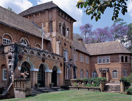 Africa House the large mansion built on an estate in Northern Zambia (then Northern Rhodesia) in the 1920's by Sir Stewart Gore-Brown,an eccentric English aristocrat. He died in 1967 and was given a state funeral by President Kenneth Kaunda.. Stock Photo - Rights-Managed, Code: 862-03438072