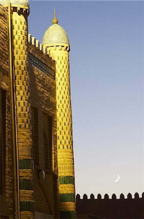Islamic architecture at dusk, Khiva, Uzbekistan Stock Photo - Rights-Managed, Code: 862-03714191