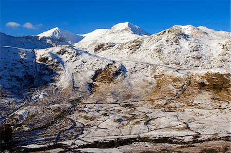 Wales, Gwynedd, Snowdonia. View of the Snowdon Horseshoe in winter from the east. Stock Photo - Rights-Managed, Code: 862-03714233