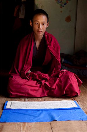 Jakar, Bhutan. Monks at the Jakar Dzong in Bhutan Stock Photo - Rights-Managed, Code: 862-03710578