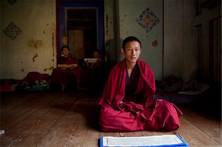 Jakar, Bhutan. Monks at the Jakar Dzong in Bhutan Stock Photo - Rights-Managed, Code: 862-03710579