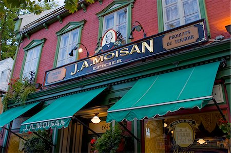 french store front - Quebec City, Canada. The famous J.A. Moisan grocery store in Quebec City Stock Photo - Rights-Managed, Code: 862-03710654