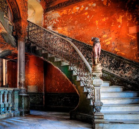 Staircase in the old building/ entrance to La Guarida restaurant, Havana, Cuba, Caribbean Stock Photo - Rights-Managed, Code: 862-03710762