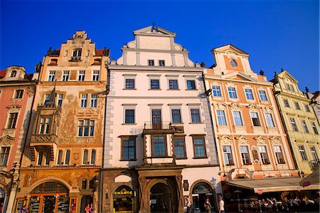 simsearch:862-03360982,k - Czech Republic, Prague; Houses in the Old Town Square, Staromestke Namesti. Stock Photo - Rights-Managed, Code: 862-03710837