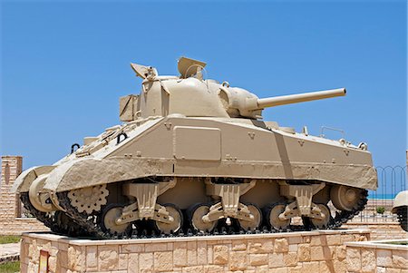 Egypt, El Alamein. M4 Sherman tank displayed outside the museum. Stock Photo - Rights-Managed, Code: 862-03710926