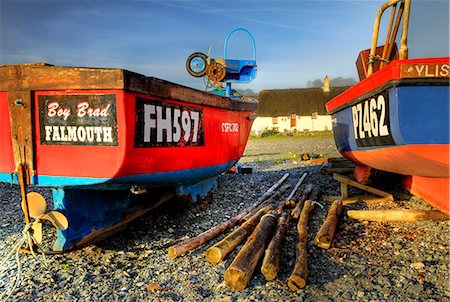 Fishing boats in Porthallow, Cornwall, UK Stock Photo - Rights-Managed, Code: 862-03710970