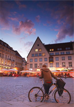 simsearch:862-03711077,k - Estonia, Tallinn, Boy Sitting On Bicycle In Town Hall Square (Raekoja Plats) Stock Photo - Rights-Managed, Code: 862-03711050