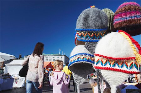 souvenir stall - Woollen hats for sale in Market Square, Helsinki, Finland Stock Photo - Rights-Managed, Code: 862-03711221