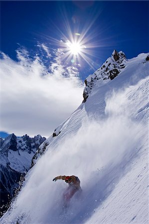 snowboard - A snowboarder at La Flegere,Chamonix Foto de stock - Direito Controlado, Número: 862-03711252