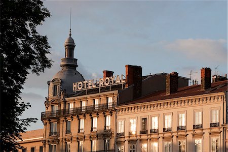 simsearch:862-03711416,k - Lyon, France; Sunset on the side of the Royal Hotel Stock Photo - Rights-Managed, Code: 862-03711332