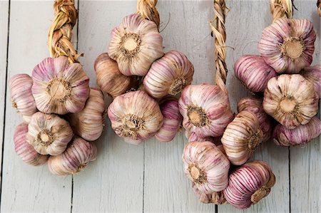 Provence, France. Garlic hanging in a shop in Sault in the south of France Stock Photo - Rights-Managed, Code: 862-03711342