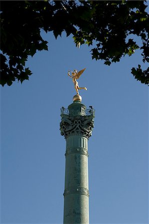 freedom monument - La statue de la liberté à la Place de la Bastille à Paris France Photographie de stock - Rights-Managed, Code: 862-03711428