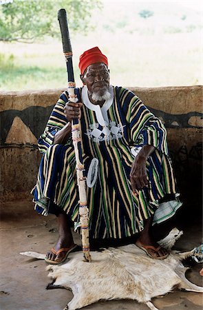 Ghana,Upper east region,Widnaba. A local chief sits in session. Stock Photo - Rights-Managed, Code: 862-03711606