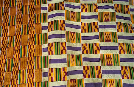 Ghana,Volta region,Tafi Abuipe. Fine Kente cloth. The Ashantis and Ewes both lay claim to having invented it. Stock Photo - Rights-Managed, Code: 862-03711645