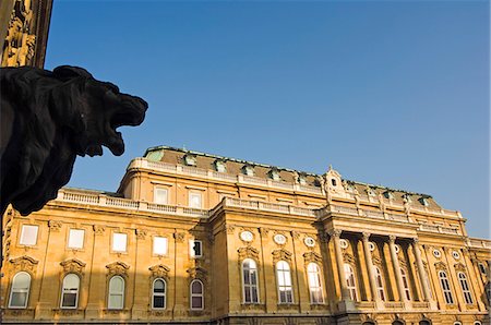 Galerie nationale hongroise et Statue de Lion Photographie de stock - Rights-Managed, Code: 862-03711740