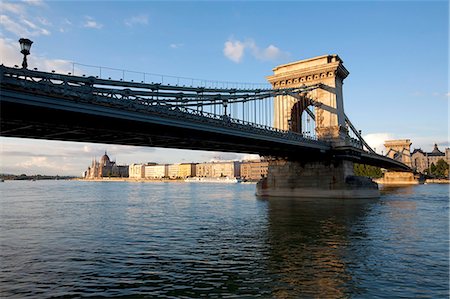 szechenyi chain bridge - Hungary, Budapest. The Chain Bridge across the Danube was opened in 1849 Stock Photo - Rights-Managed, Code: 862-03711757