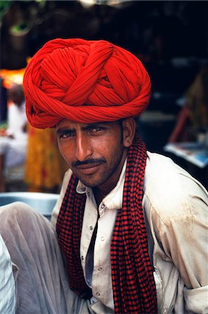 A handsome villager at Bundi's main bazaar Stock Photo - Rights-Managed, Code: 862-03711895
