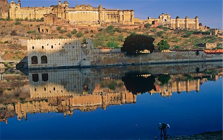 simsearch:862-06825857,k - India,Rajasthan,Jaipur. The Amber Fort near Jaipur,State of Rajasthan,India Stock Photo - Rights-Managed, Code: 862-03712061