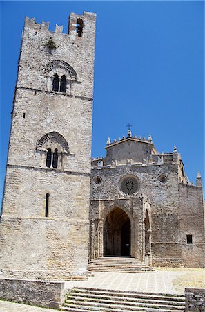 erice - Fourteenth century Duomo and campanile Stock Photo - Rights-Managed, Code: 862-03712221
