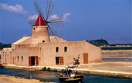 Italie, Sicile, Trapani. Ettore saline à Marsala. Photographie de stock - Rights-Managed, Code: 862-03712372