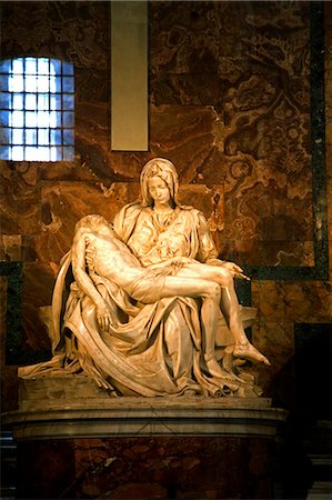 saint peter's square - Italy, Rome; One of Michelangelo's most famed masterpieces, La Pieta', inside the Basislica di San Pietro Stock Photo - Rights-Managed, Code: 862-03712407