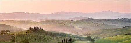 Belvedere at dawn, Valle de Orcia, Tuscany, Italy Stock Photo - Rights-Managed, Code: 862-03712421