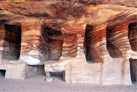 petra - Jordan, Petra. Rock cut tombs in sandstone. Stock Photo - Rights-Managed, Code: 862-03712600