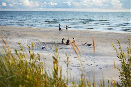 People on Liepaja blue flag beach, Liepaja, Latvia Stock Photo - Rights-Managed, Code: 862-03712655
