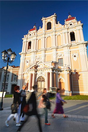 Lithuania, Vilnius, People Walking Past St Casimir's Church Stock Photo - Rights-Managed, Code: 862-03712797