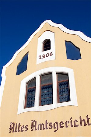 Africa, Namibia, Swakopmund. The Germanic heritage of this town is reflected strongly in its architecture. Fotografie stock - Rights-Managed, Codice: 862-03713119