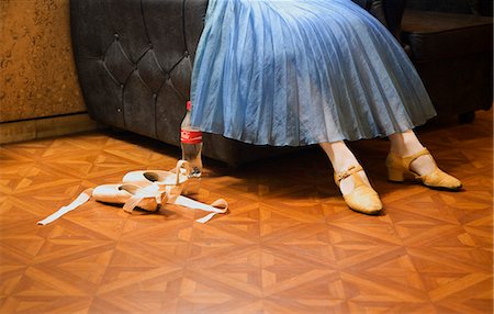 Russia, St.Petersburg; Detail of ballet shoes and ballerina's legs. Stock Photo - Rights-Managed, Code: 862-03713207